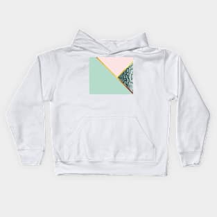 Copy of Abstract snake print, color blocking green Kids Hoodie